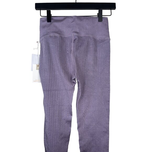 Good American Ribbed Leggings NWT Size 1/2 Dusty Violet Compression Yoga Pants - Picture 10 of 13